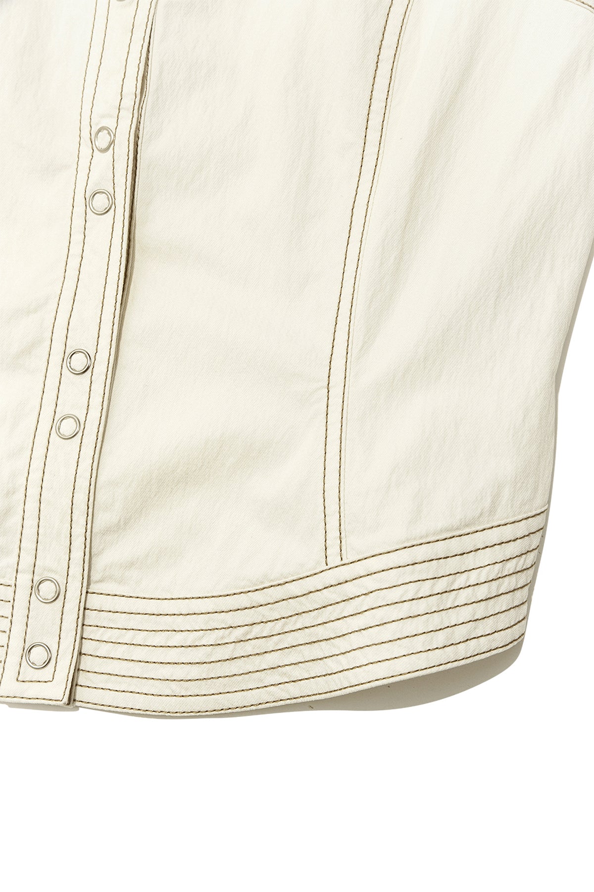 Matinkim Stitch Point Slim Shirket IN Light Beige