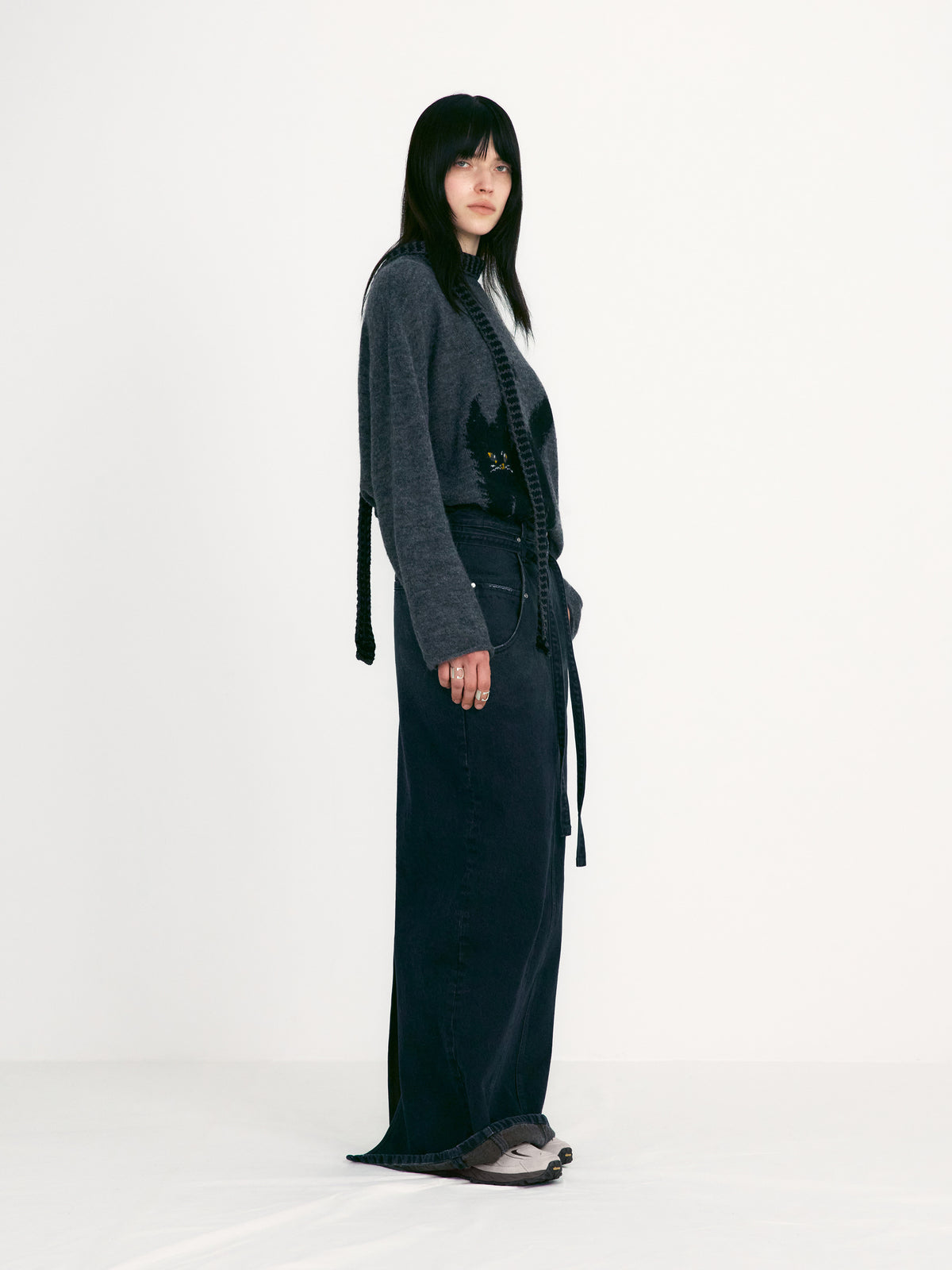 Low Classic Denim Maxi Skirt Mahogany Blue