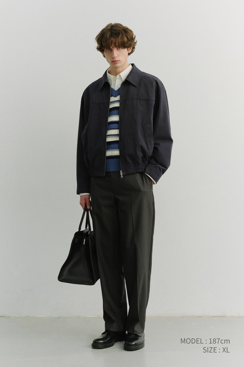 Dunst Unisex Collared Blouson Jacket Navy
