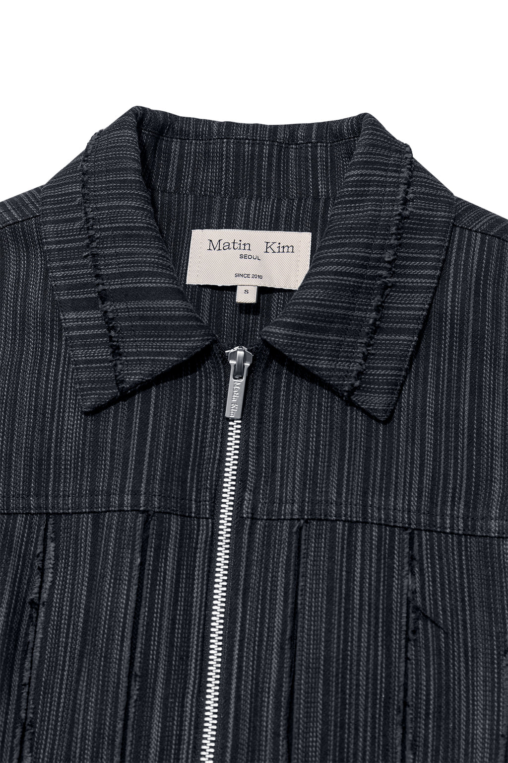 [matinkim] CUT OUT SLIM ZIP UP JUMPER IN CHARCOAL