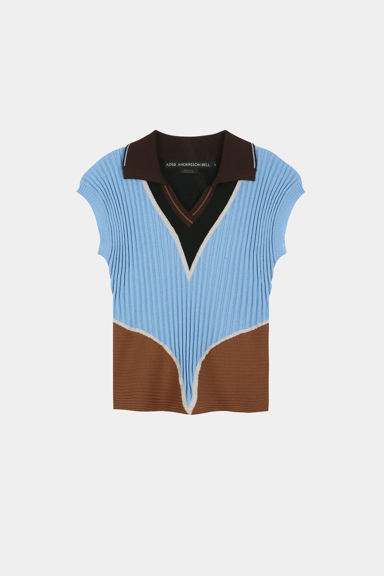 Andersson Bell Color-Blocked Knit Polo Vest
