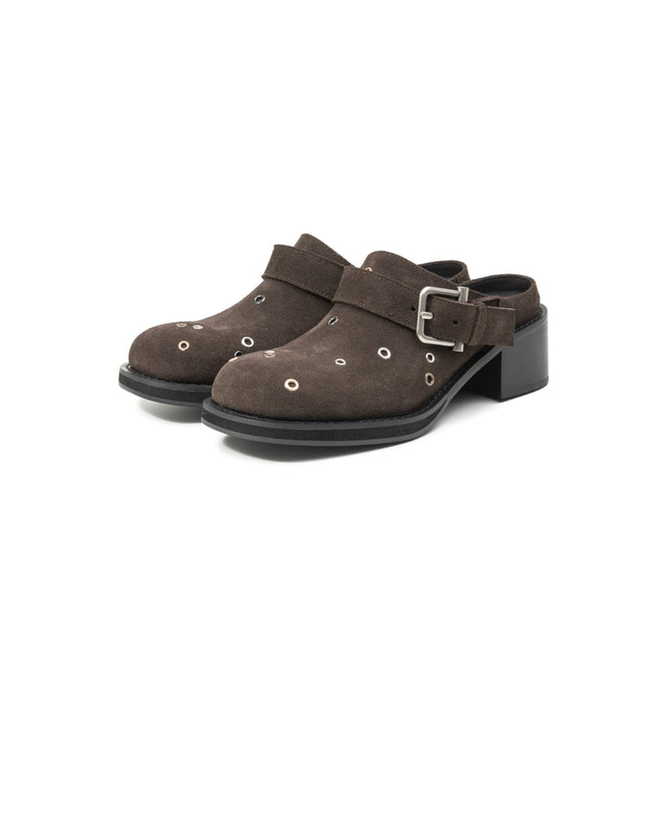 Osoi Brocle Clog Suede Mocha Eyelets