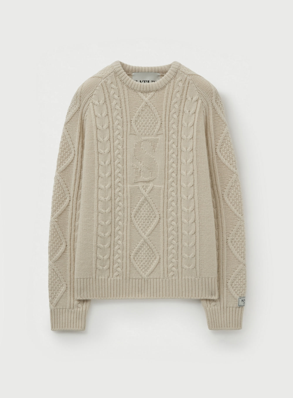 [satur] Big Cable Fisherman Pullover Knit - Cream