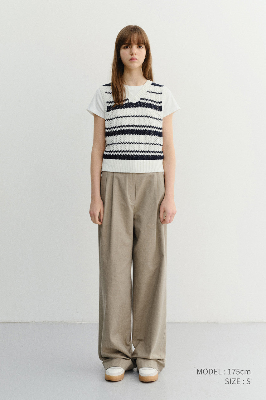 Dunst Unisex Chunky Striped Knit Vest Navy