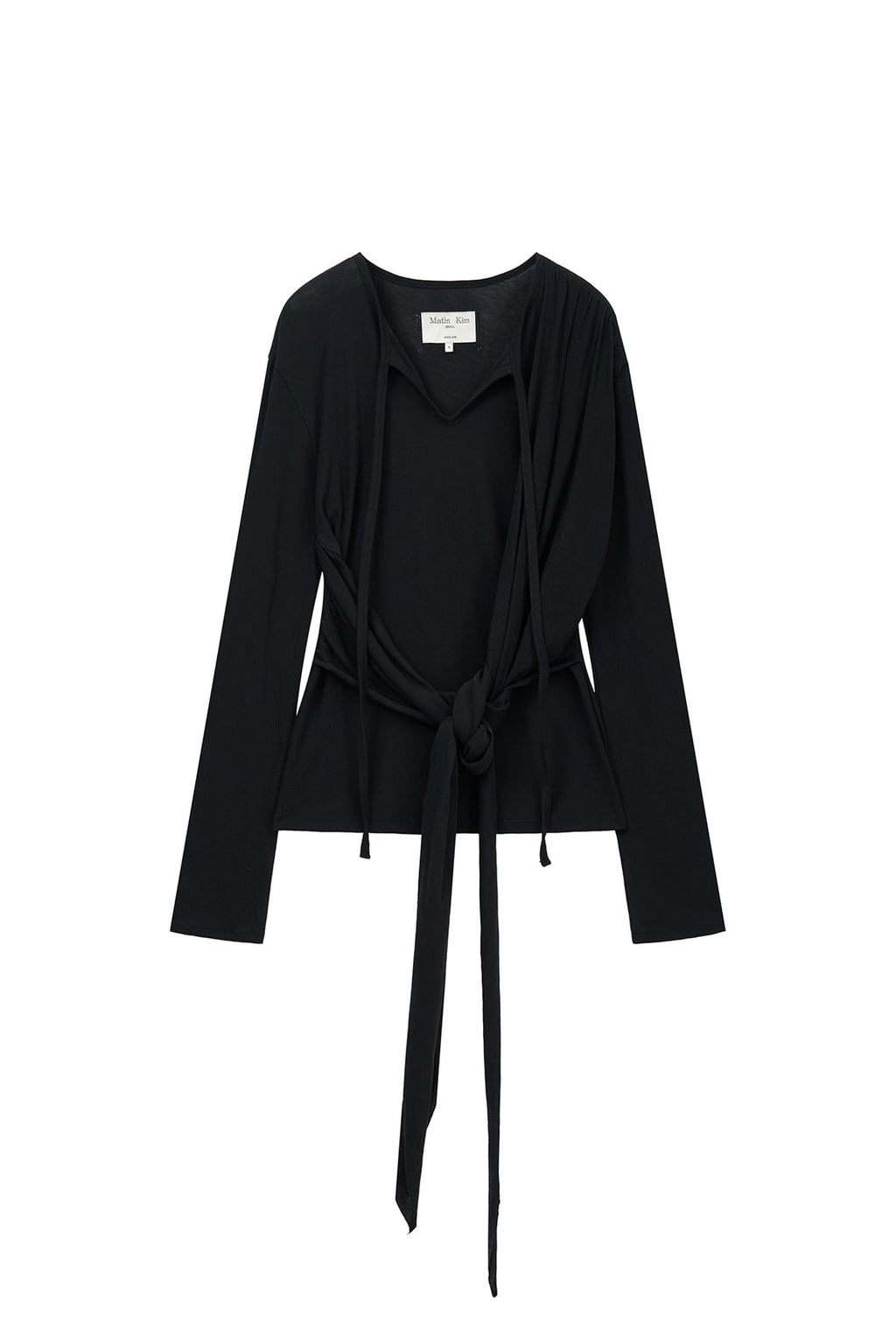 Matinkim Tied Drapery Top IN Black