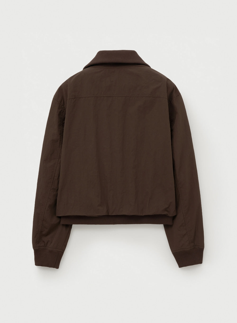 [satur] (W) Maron Nylon Crop Bomber Jacket - Brown