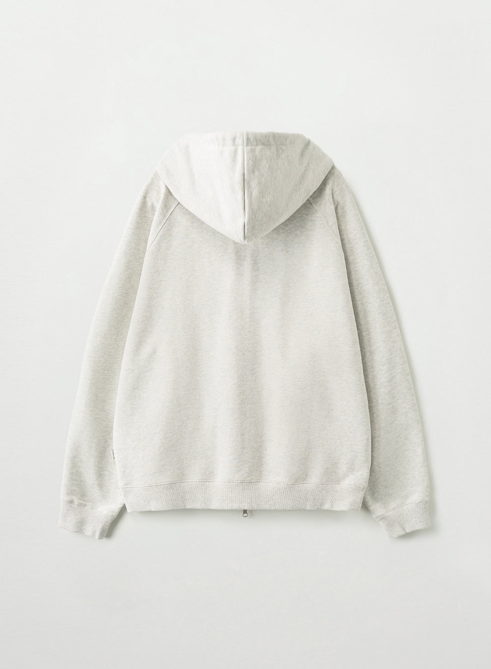 [satur] Loren Small Logo Hood Zip-up - Melange White