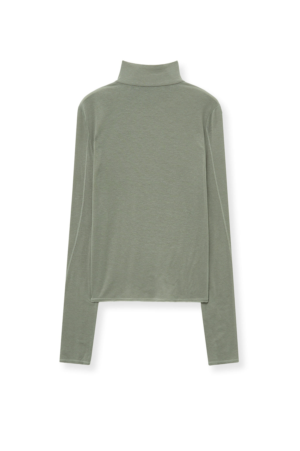 [matinkim] BUTTON SLIT HALF NECK TOP IN BEIGE