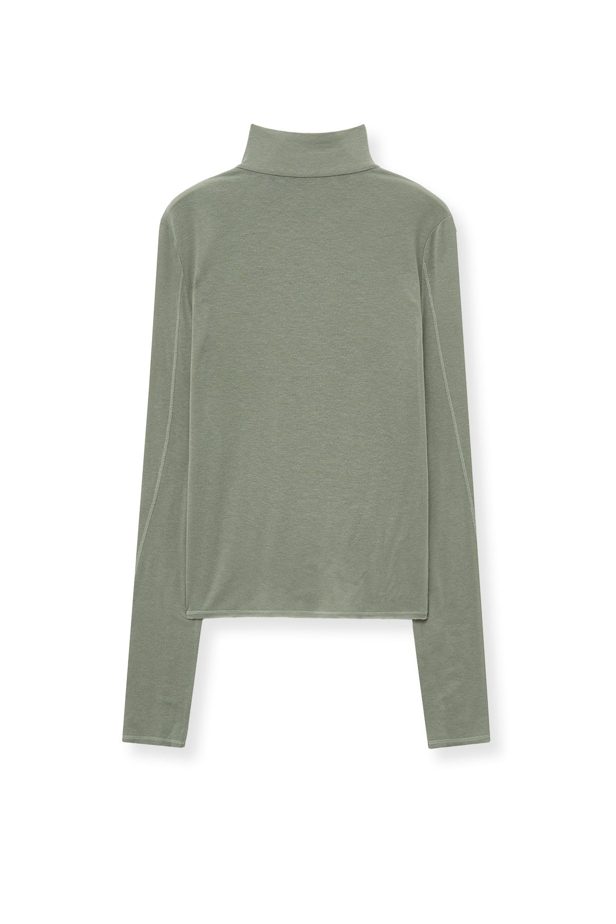 [matinkim] BUTTON SLIT HALF NECK TOP IN BEIGE