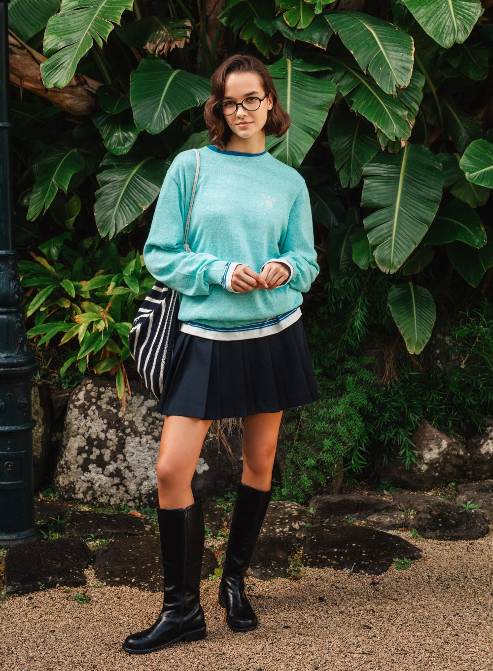 [SATUR] Loren Linen Blend Knit - Sky Blue