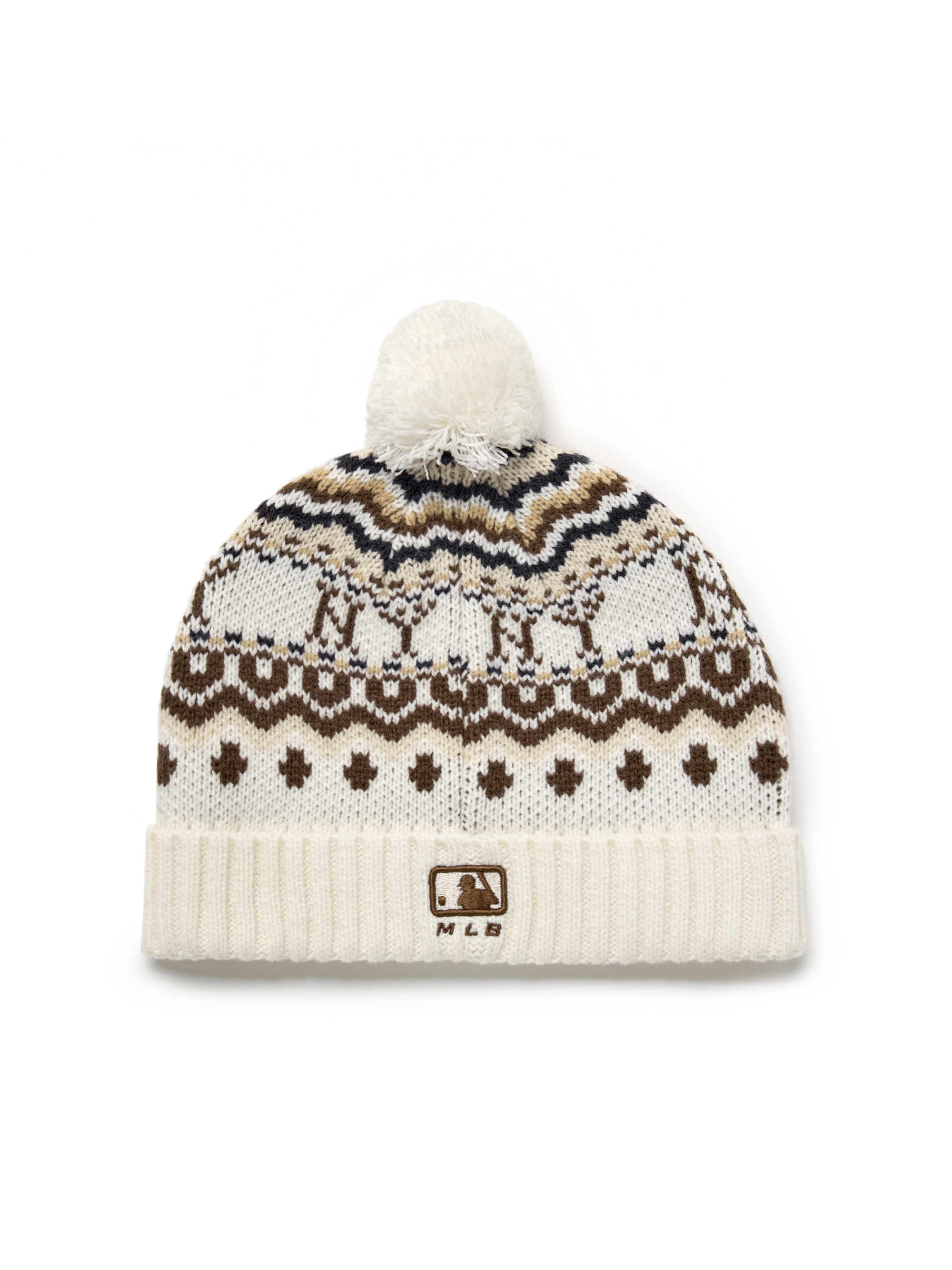 [mlb korea] NORDIC PATTERN POMPOM BEANIE