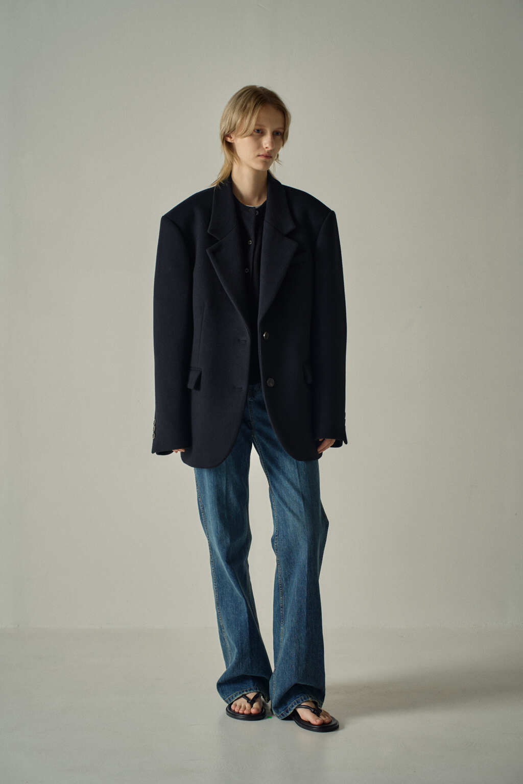 Facade Pattern Cashmere Blazer Coat black