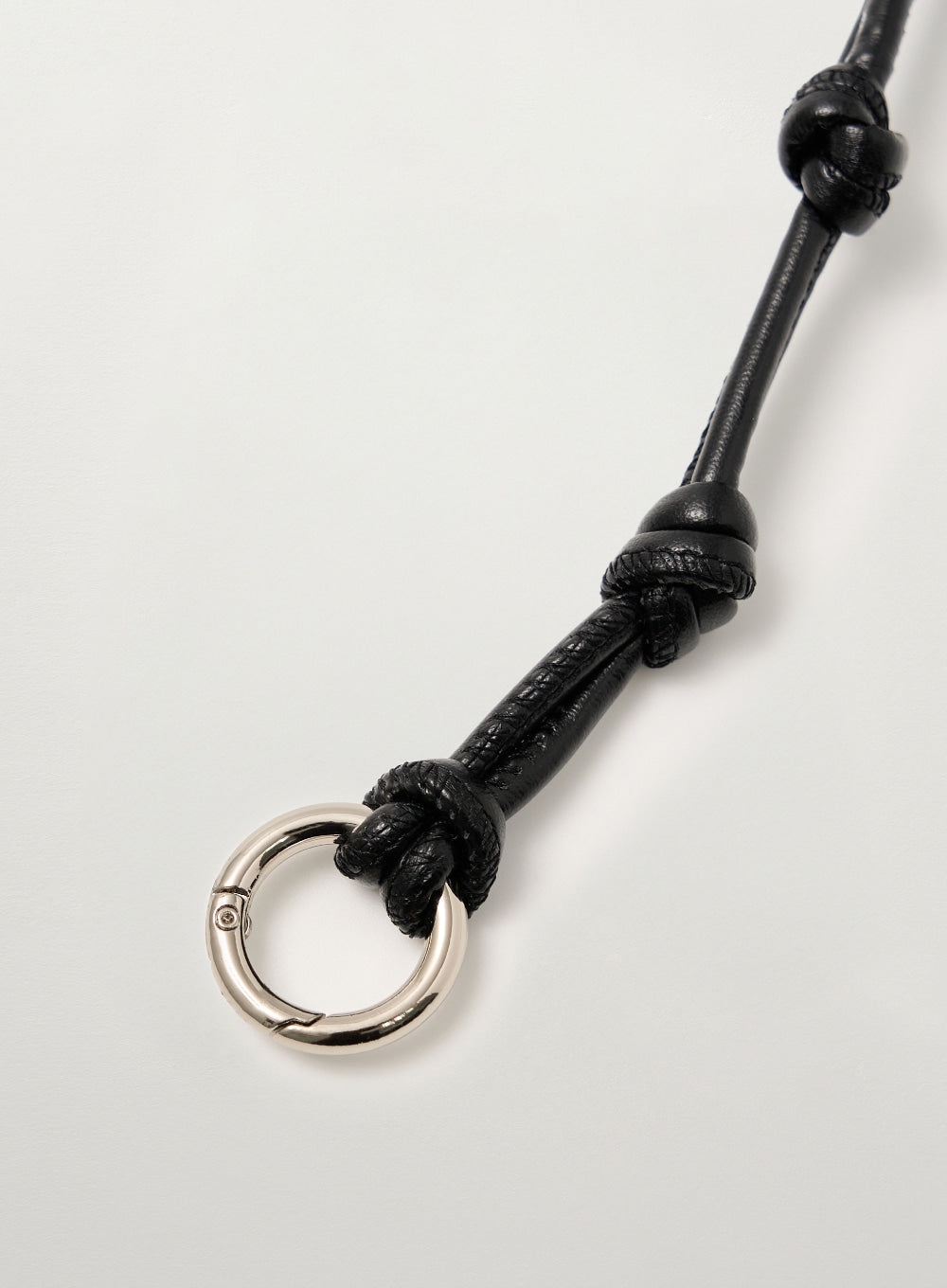 [satur] Synthetic Leather String Keyring - Black