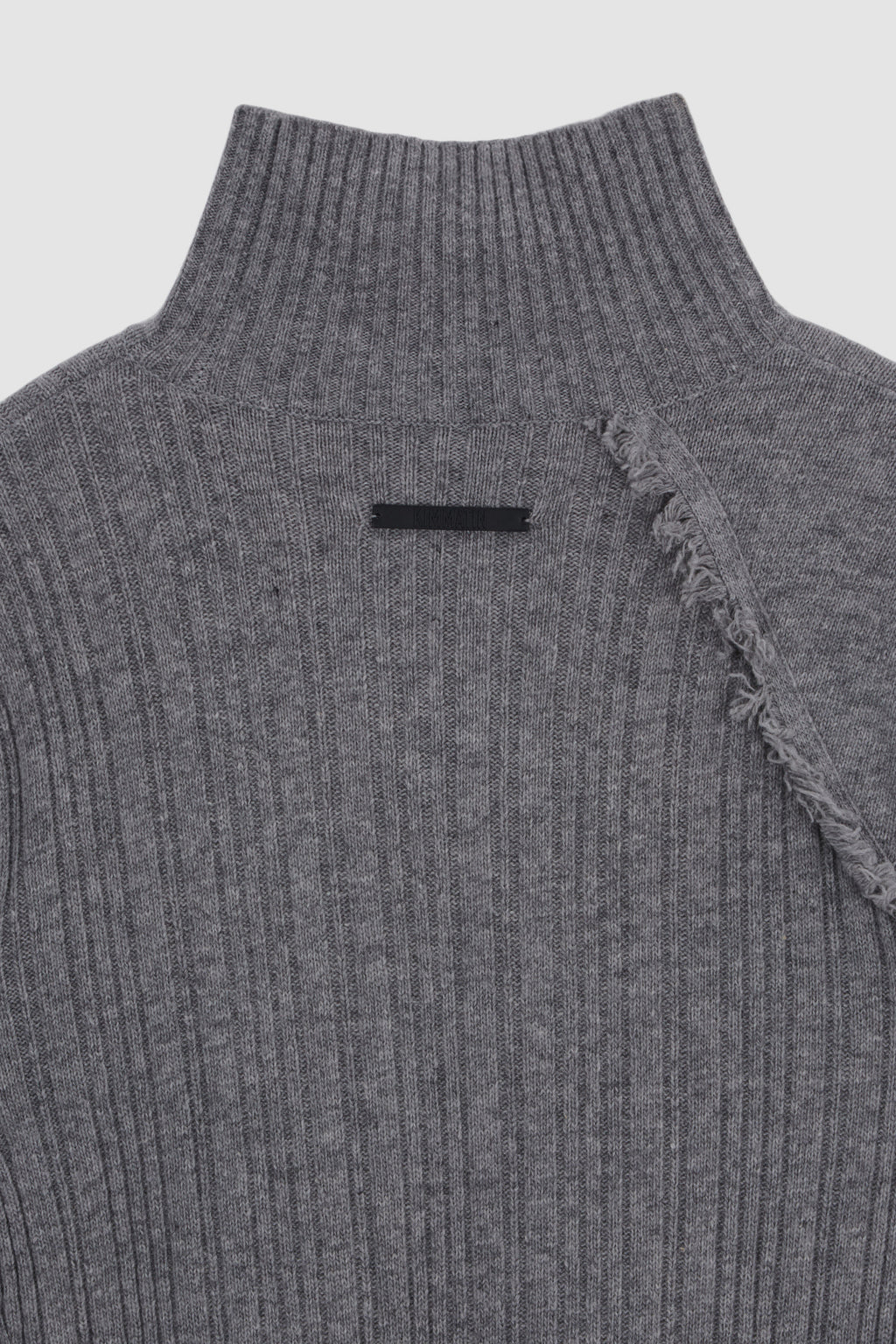 [matinkim] Unbalance Fringe Knit Dress IN Grey