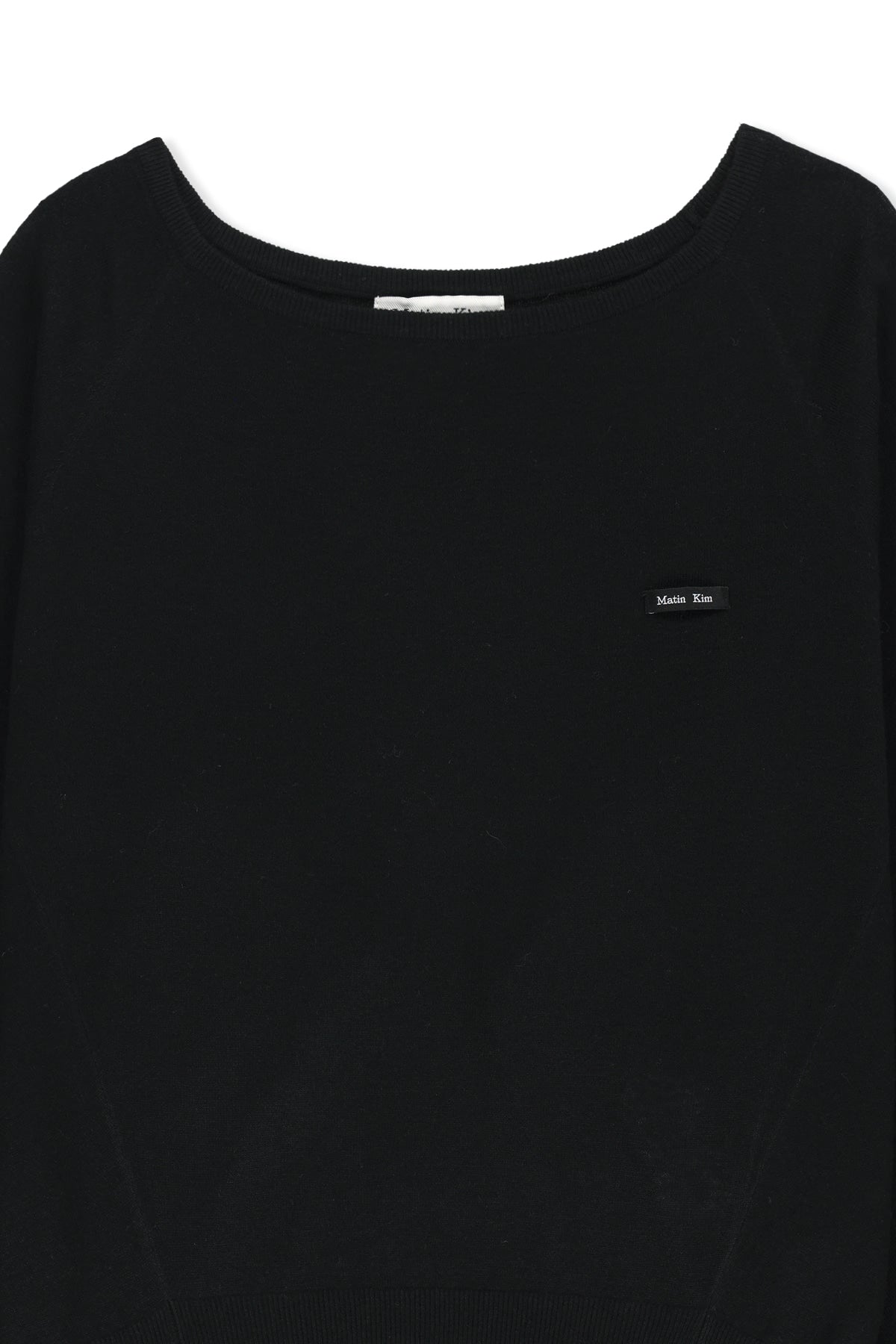 Matinkim Betwing Fit Boat Neck Knit Pullover IN Black