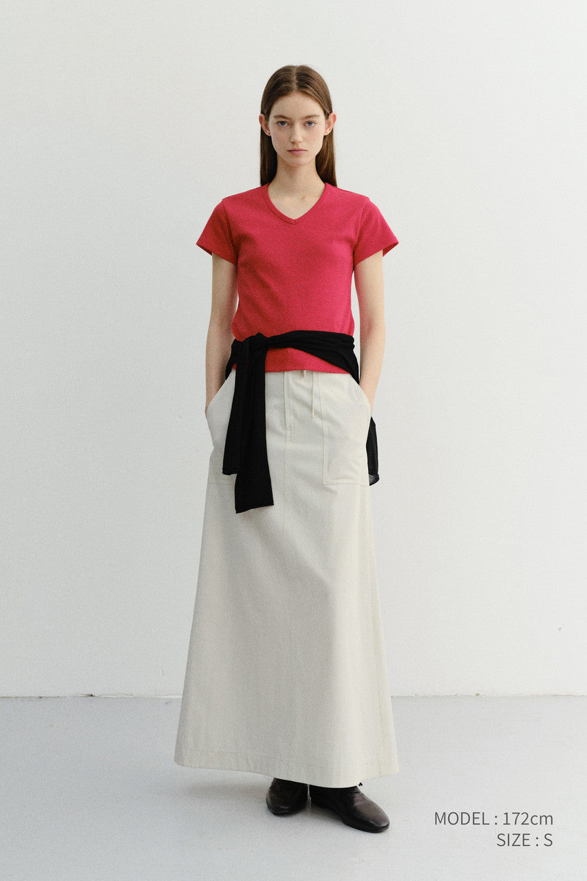 Dunst V-Neck Slim Top Red