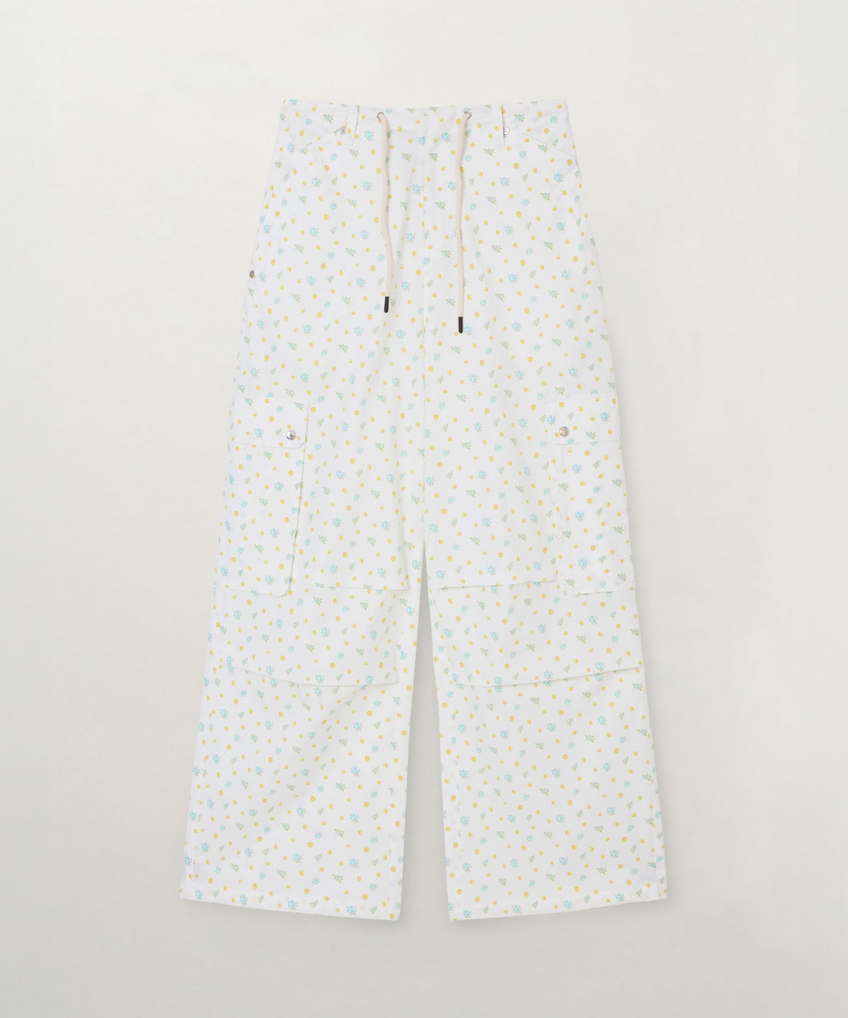 Satur (W) Citron Pocket Parachute Pants - White