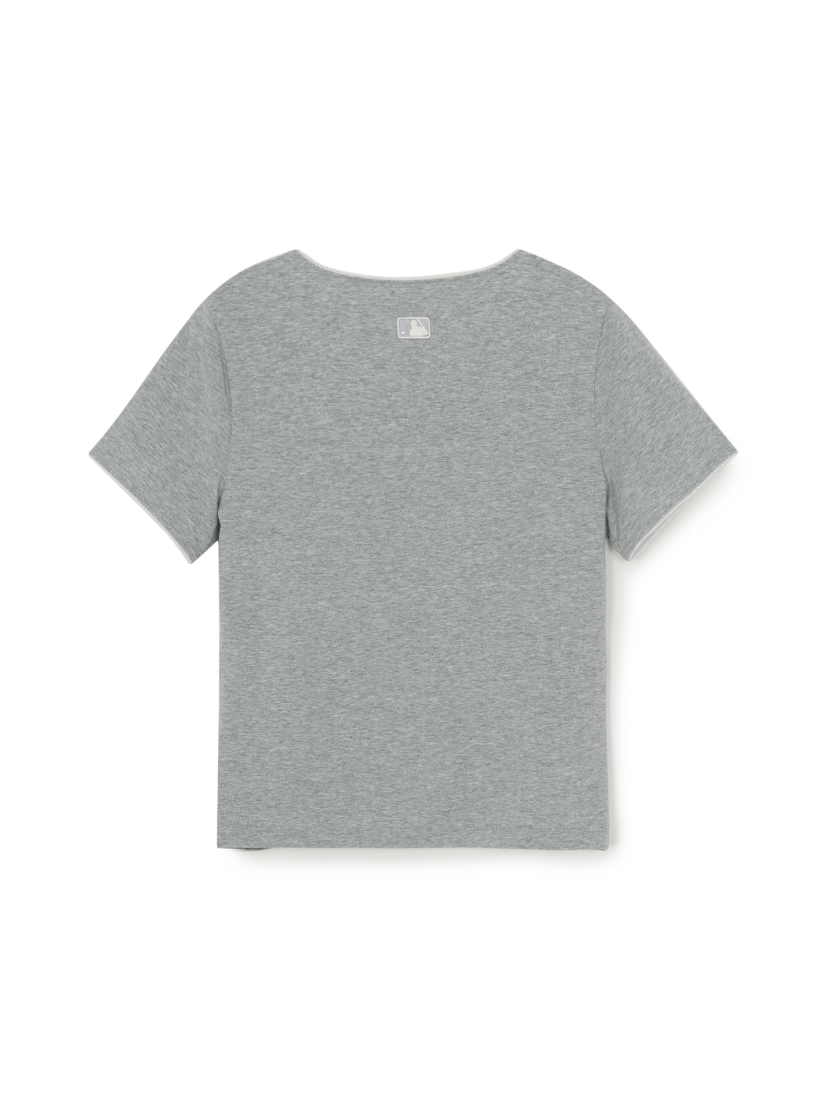 Mlb Women's Basic Lace Square Neck Slim Semi Crop T-shirts