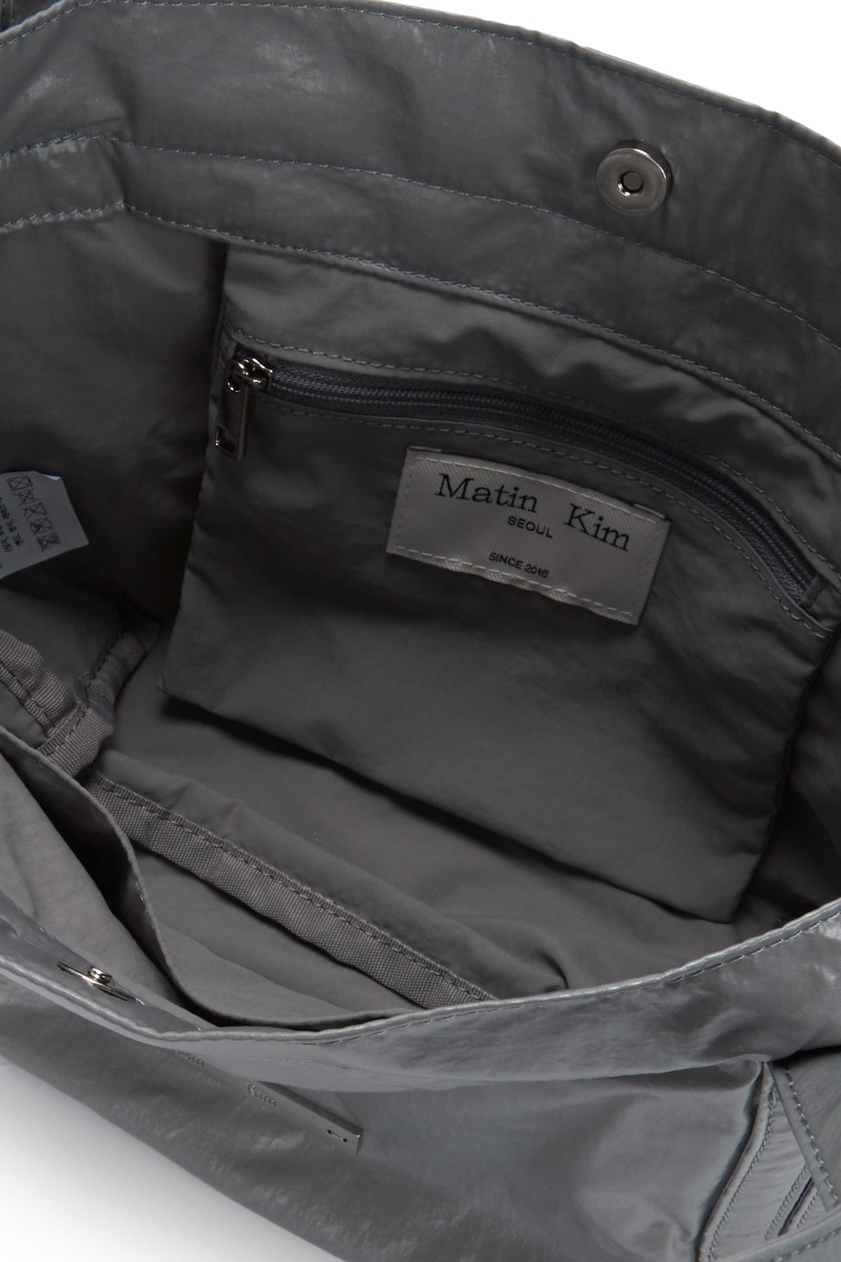 [matinkim] GLOSSY TWO WAY MINI BAG IN GREY