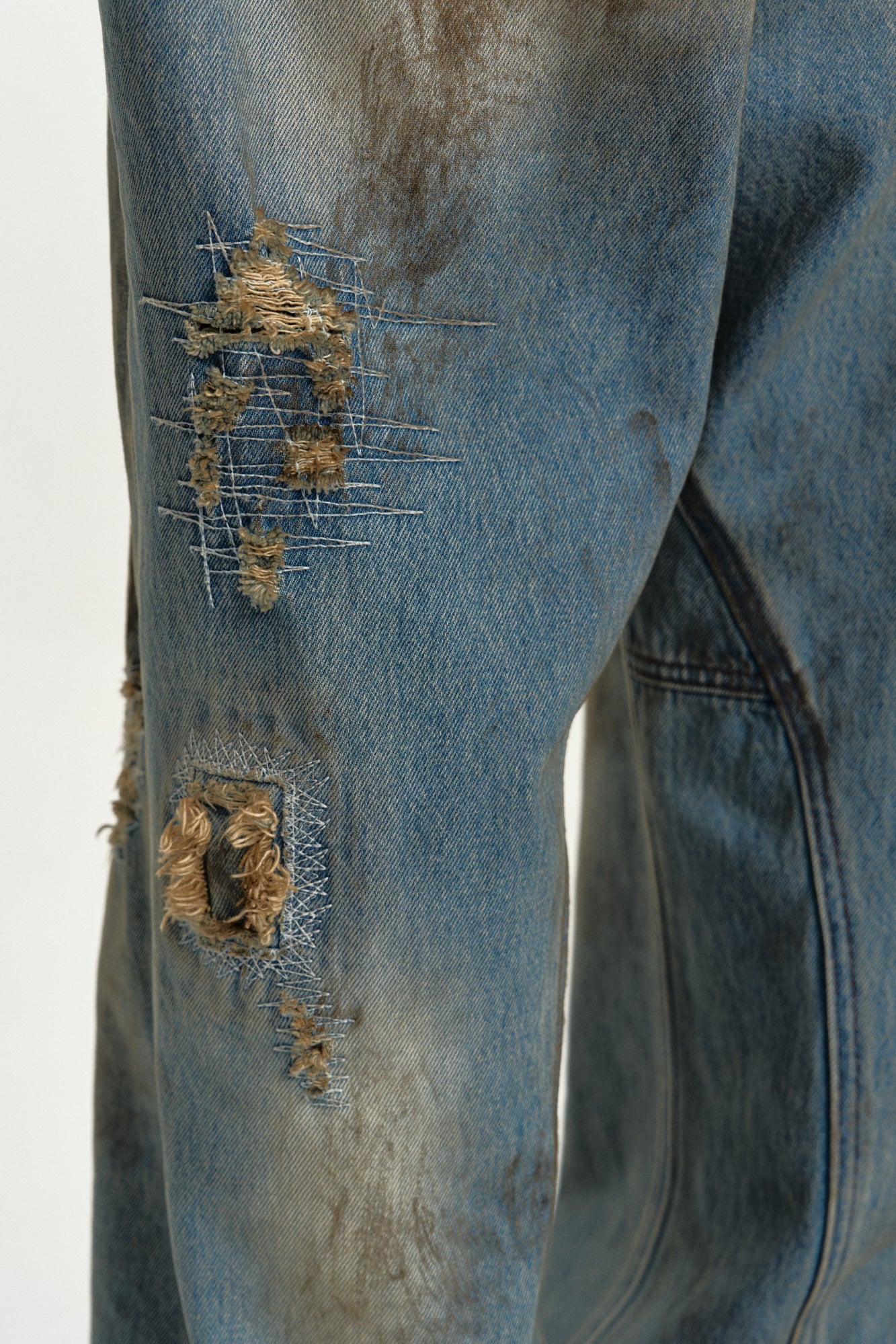Andersson Bell Unisex Destroyed Wide-Leg Jeans