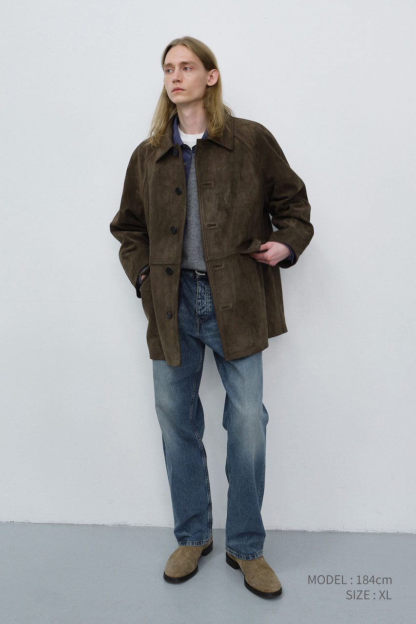 Dunst Unisex Lily Suede Half Jacket Etoupe Khaki