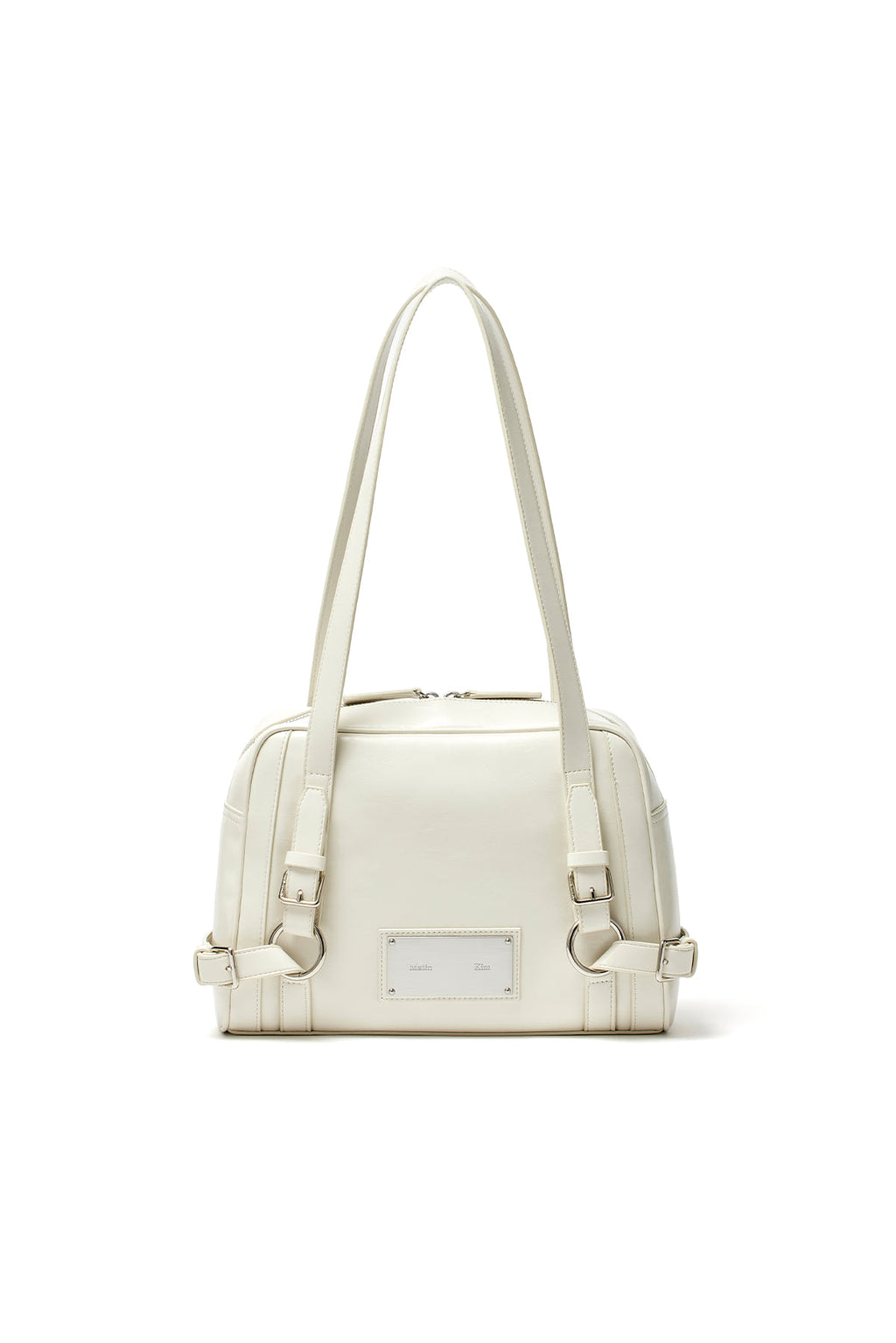 [matinkim] BIKER DETAIL SQUARE SHOULDER BAG IN IVORY