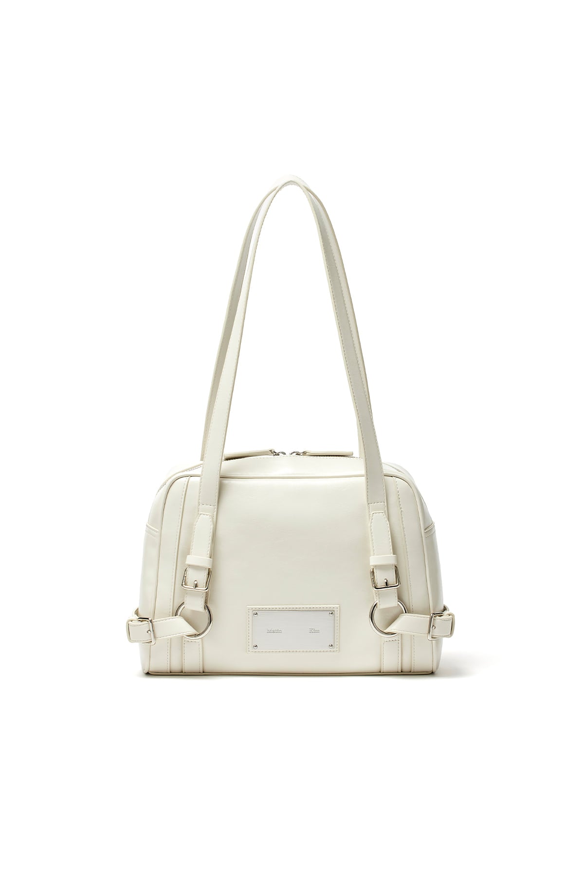 [matinkim] BIKER DETAIL SQUARE SHOULDER BAG IN IVORY