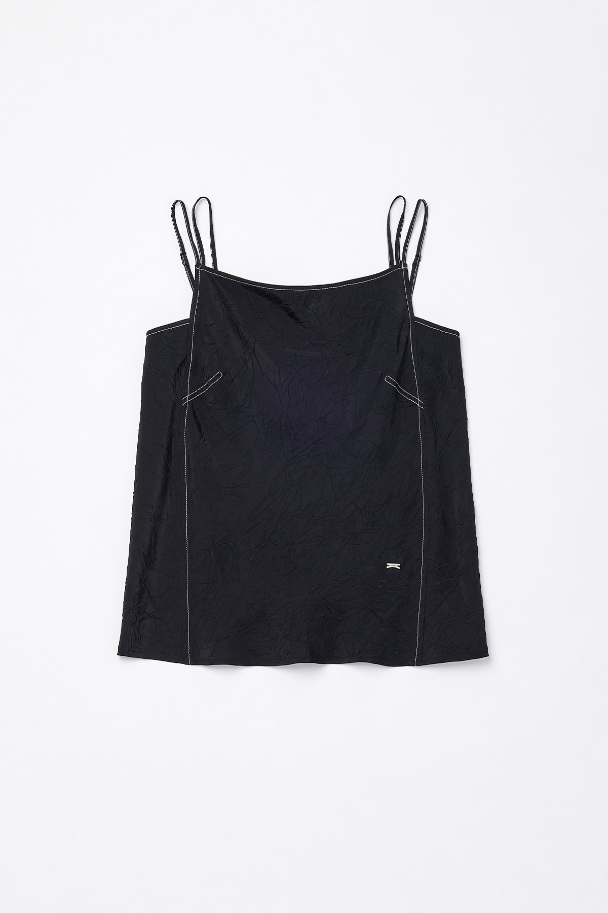 Matinkim Matin Kim Square Neck Crinkle Sleeveless IN Black