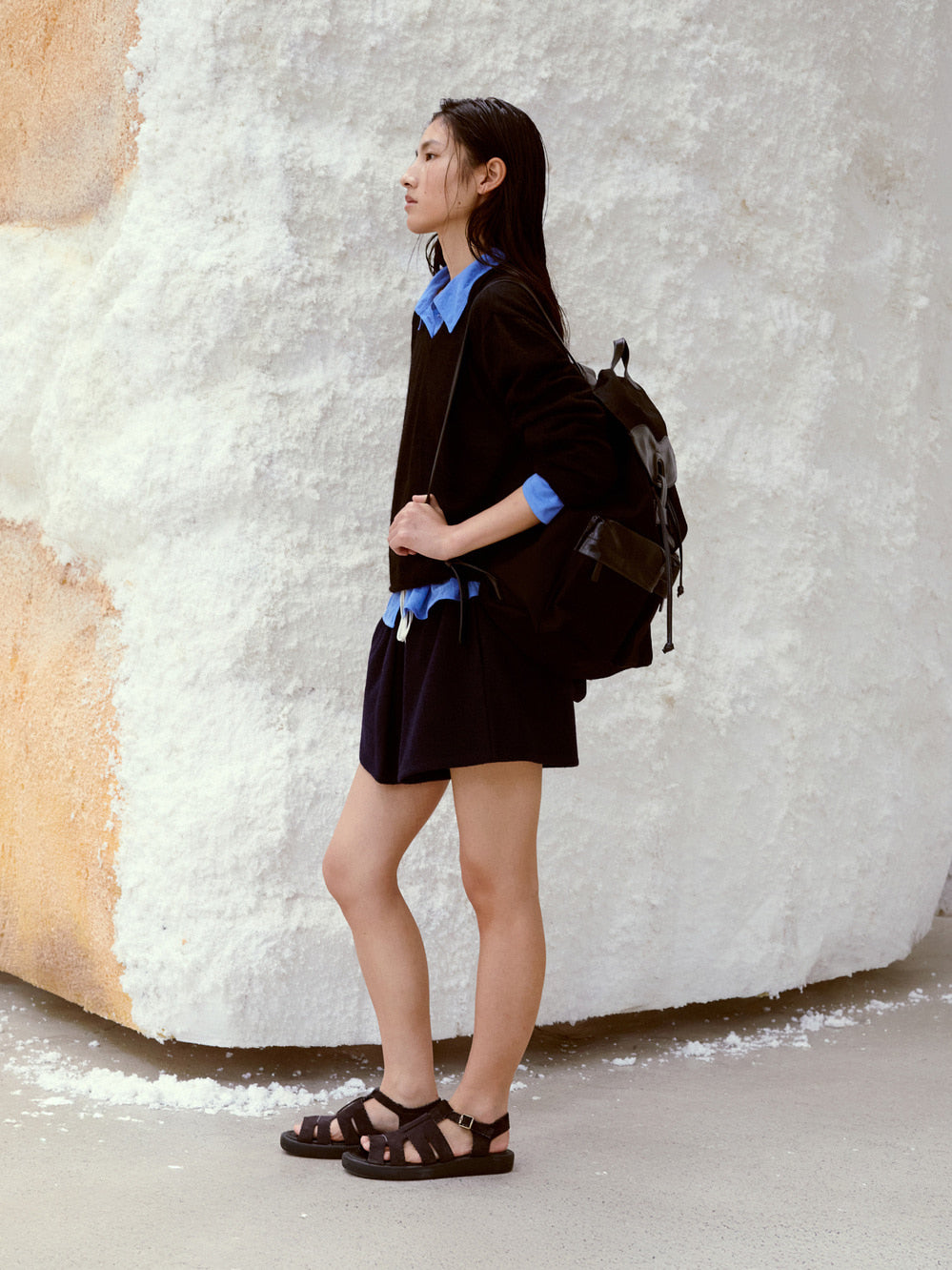 Low Classic Drawstring Fleece Shorts Navy