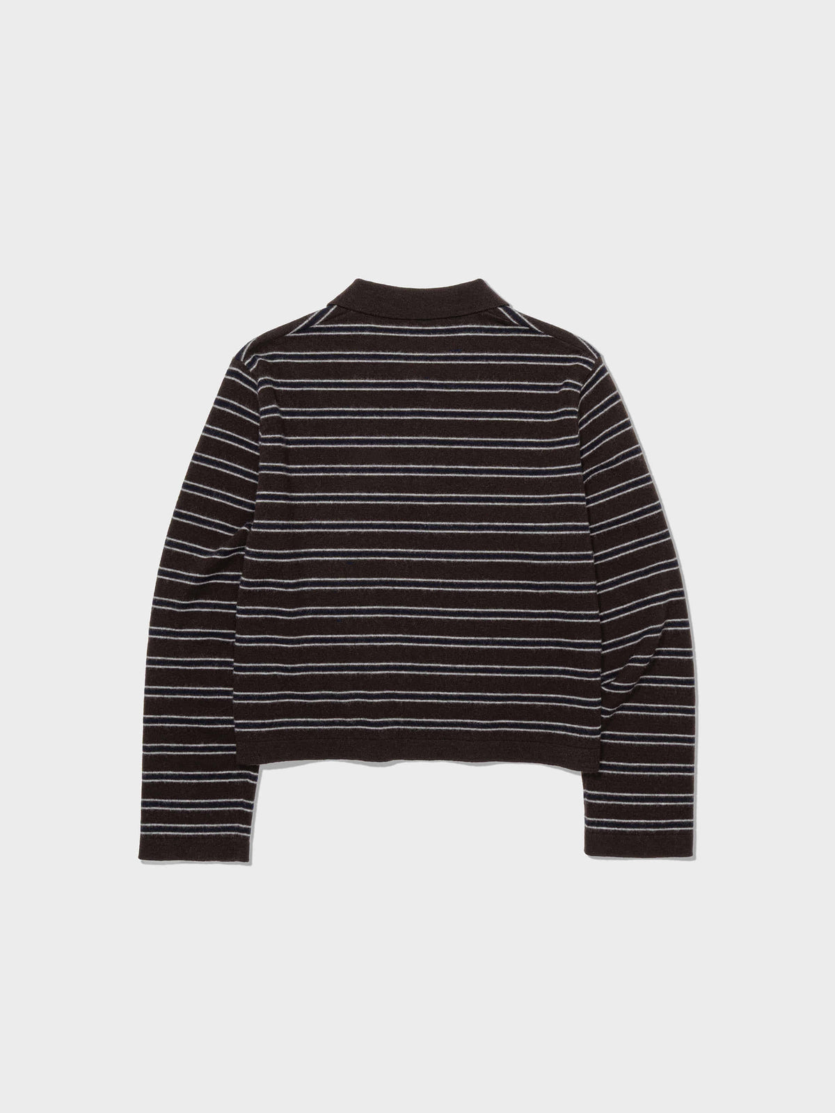 Low Classic Merino Cash Striped Polo Sweater Brown