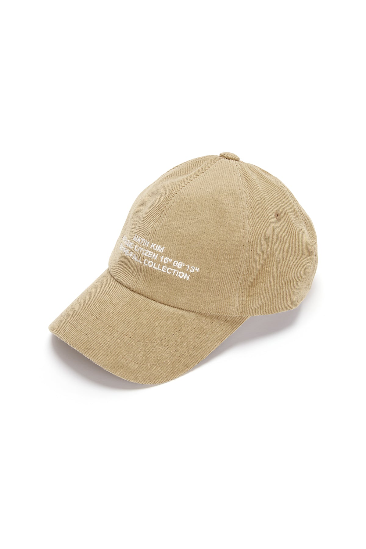 [matinkim] CORDUROY LETTERING BALL CAP IN BEIGE
