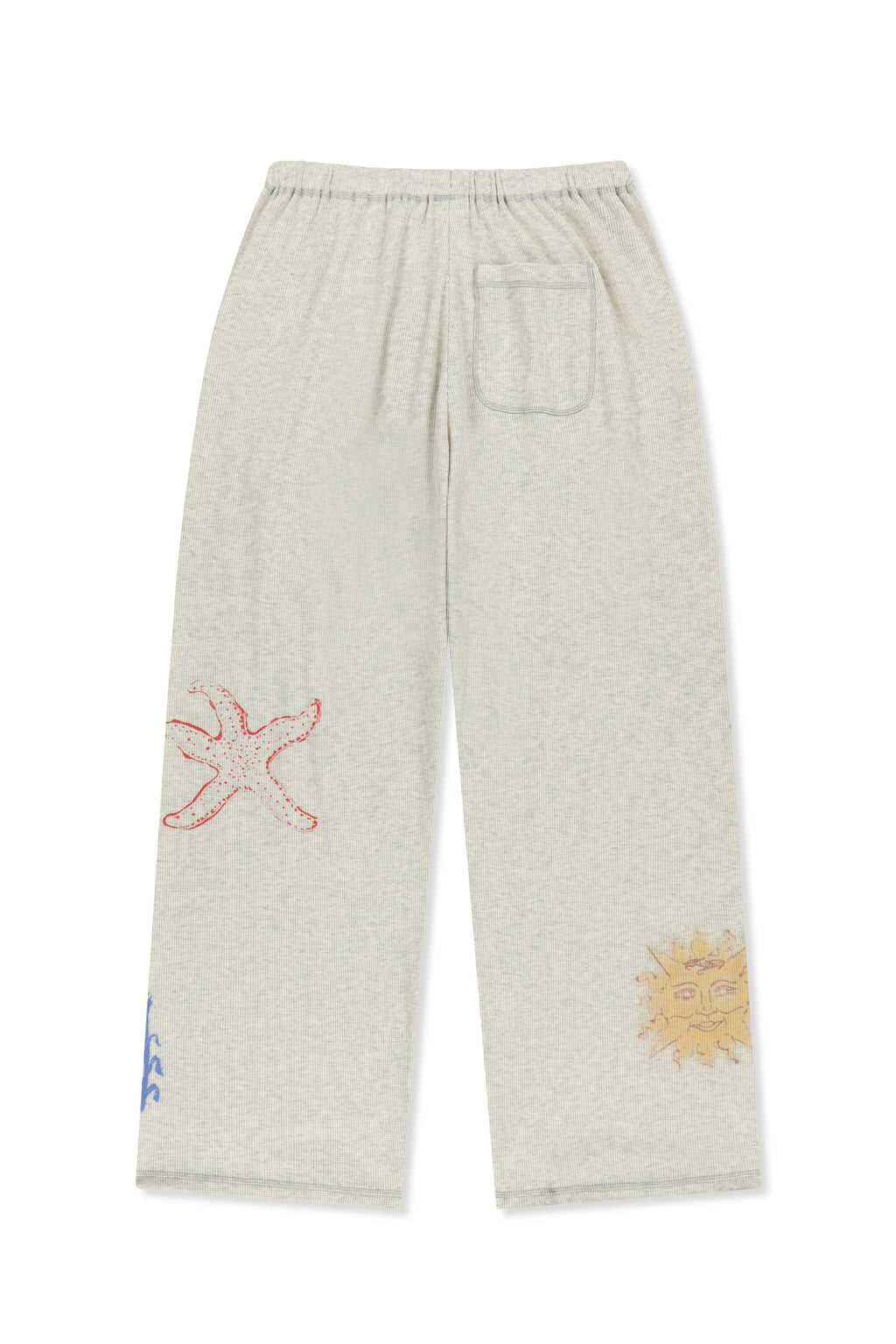 Matinkim Sketch Graffiti Waffle Pants IN Light Beige
