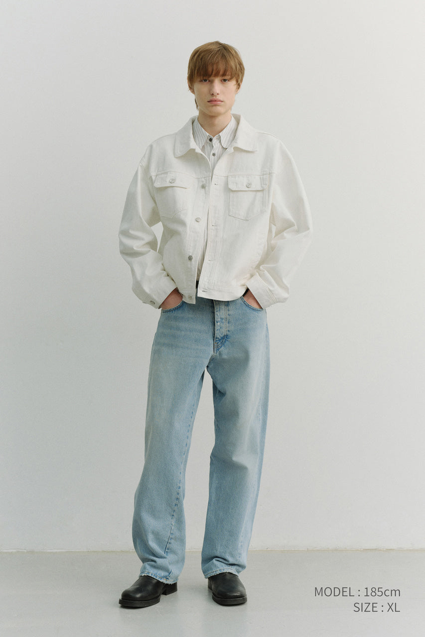 Dunst Unisex Denim Trucker Jacket Ivory
