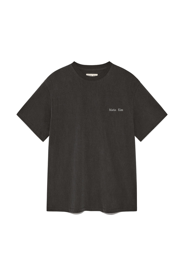 Matinkim Vintage Washed Logo Top For Women IN Charcoal