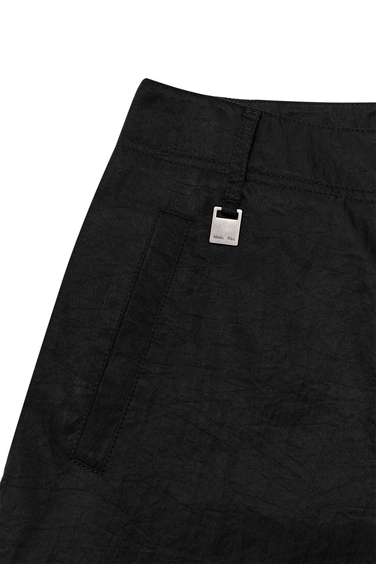 [matinkim] ZIPPER DETAIL NYLON PANTS IN BLACK