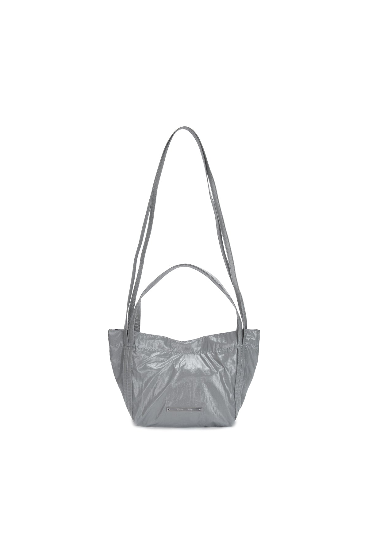 [matinkim] GLOSSY TWO WAY MINI BAG IN GREY