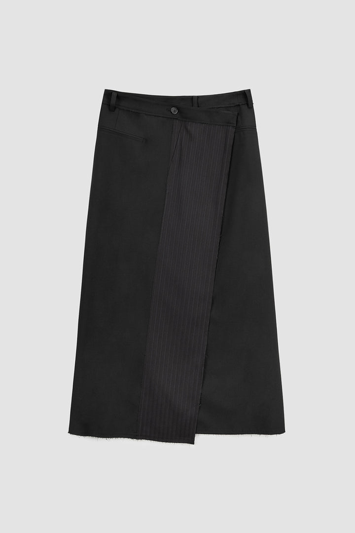 Matinkim Stripe Mix Maxi Wrap Skirt IN Black