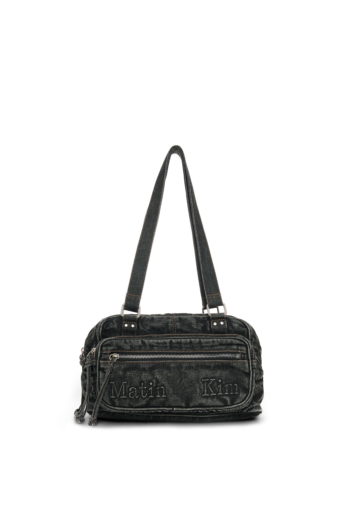 Matinkim Matin Kim Matin Dust Denim One Pocket Shoulder Bag IN Black