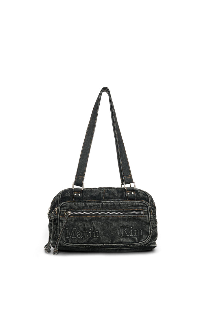 Matinkim Matin Dust Denim One Pocket Shoulder Bag IN Black