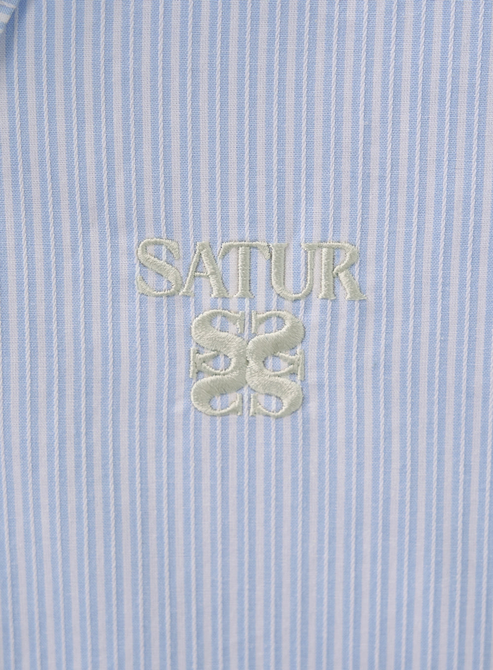[satur] (W) Barrie Natural Stripe Crop shirt - Sky Blue