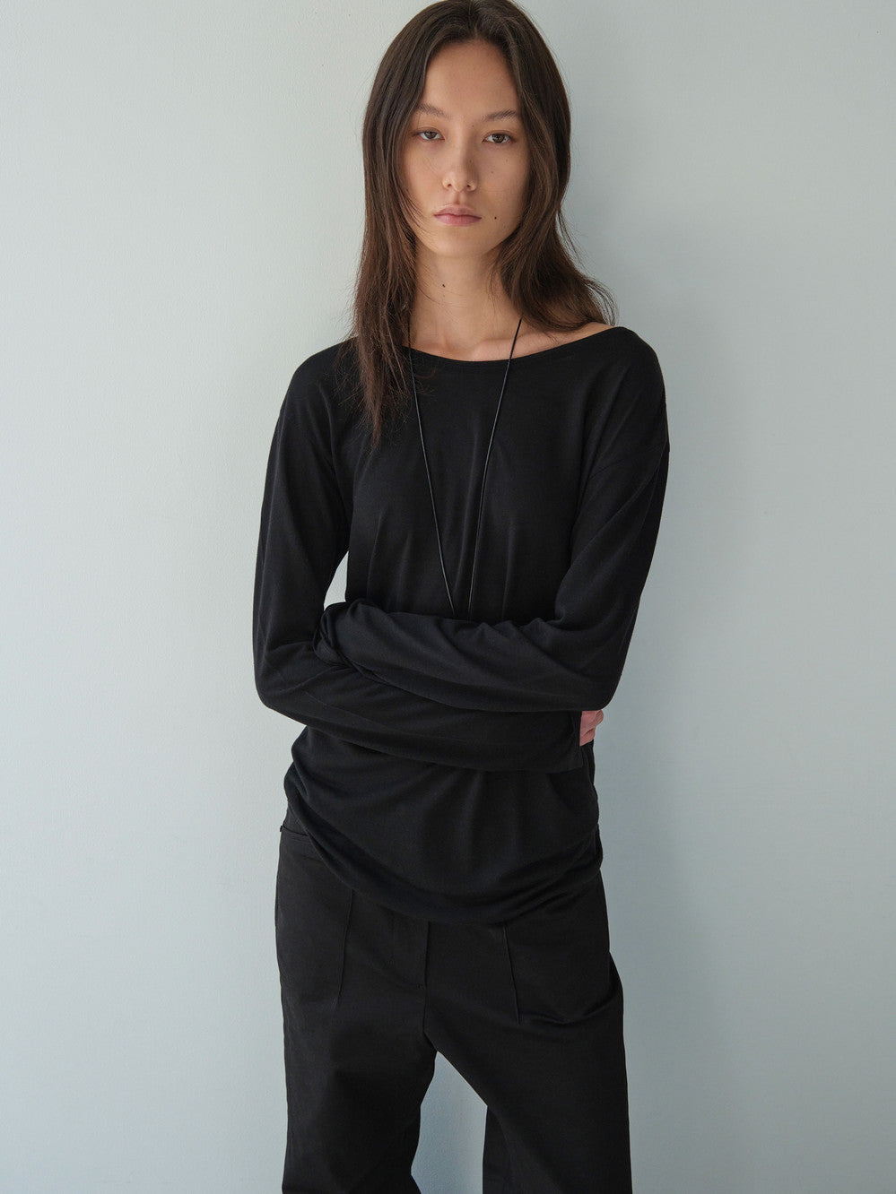 Low Classic Sheer Long Sleeve T-Shirt Black