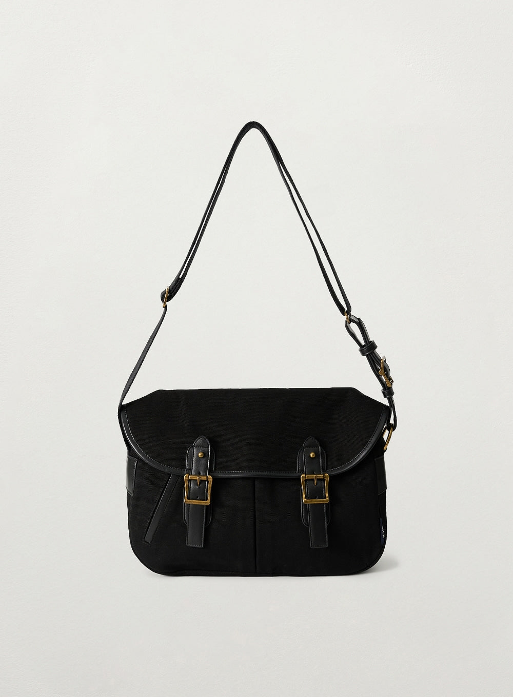 [satur] Classic Canvas Shoulder Bag - Black