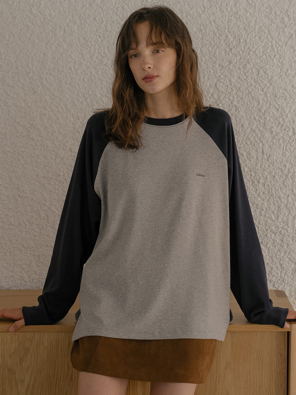 Tillidie Raglan oversized modal tee Navy