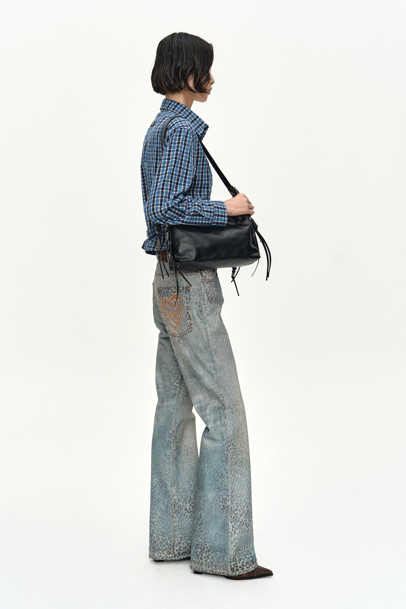 Andersson Bell Leopard Fade Denim Printed Bootscut Jeans
