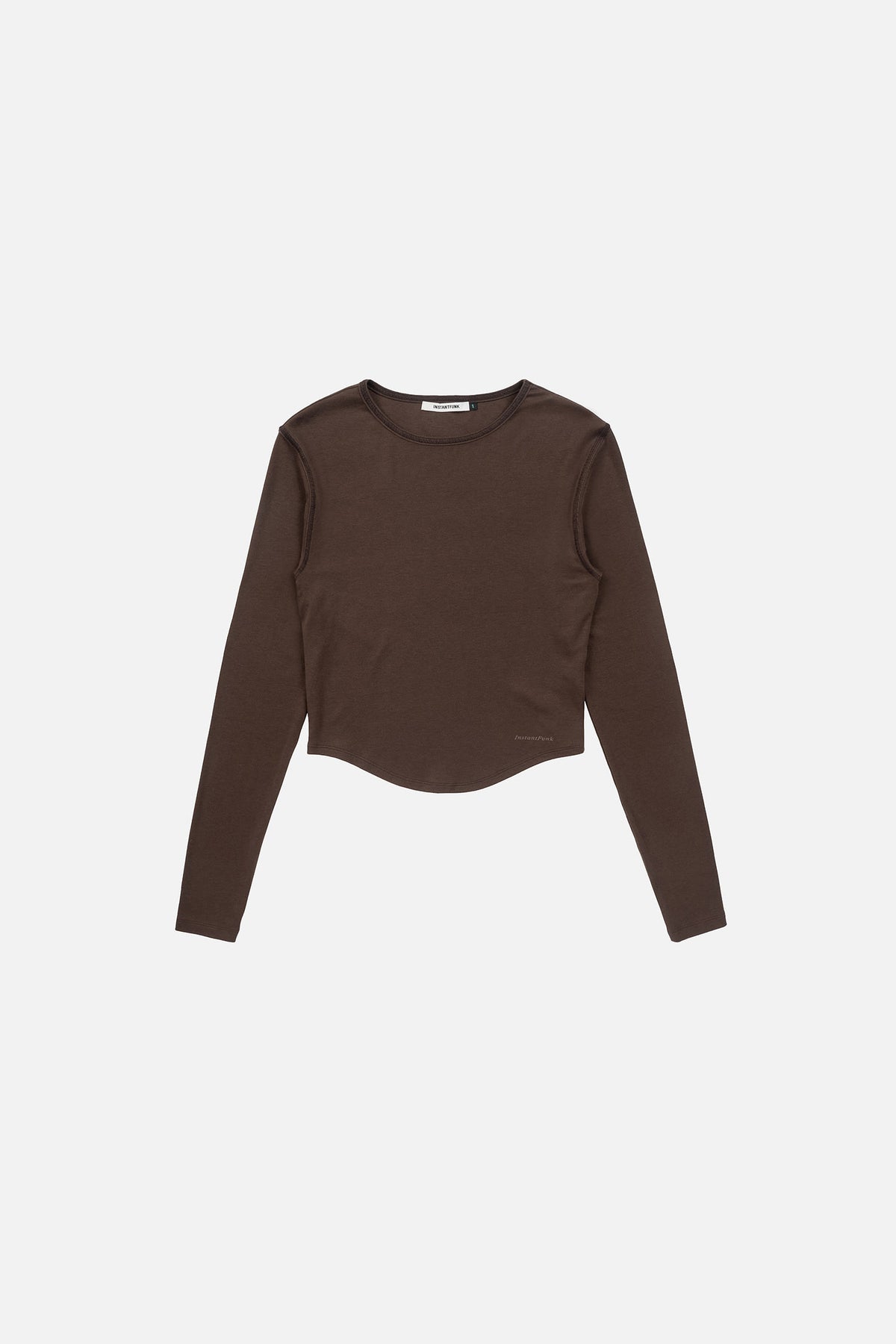 Instantfunk Round Hem Line Tee - Brown