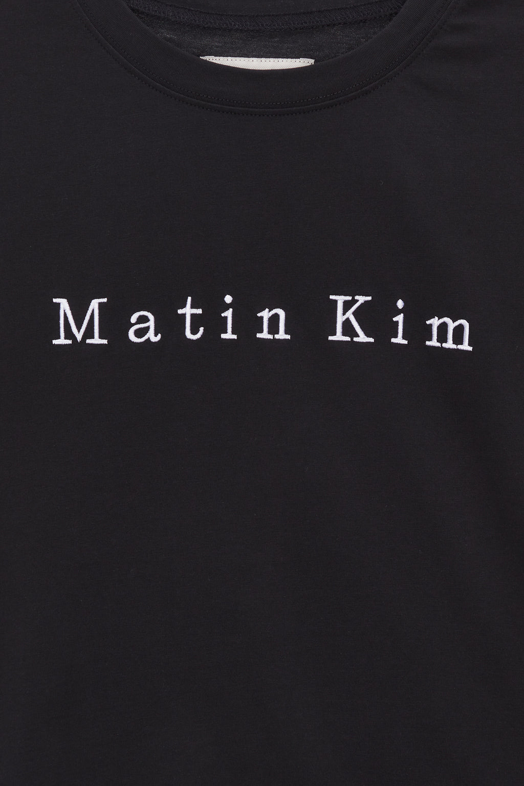 [matinkim] MATIN EMBROIDERY LOGO CROP TOP IN BLACK