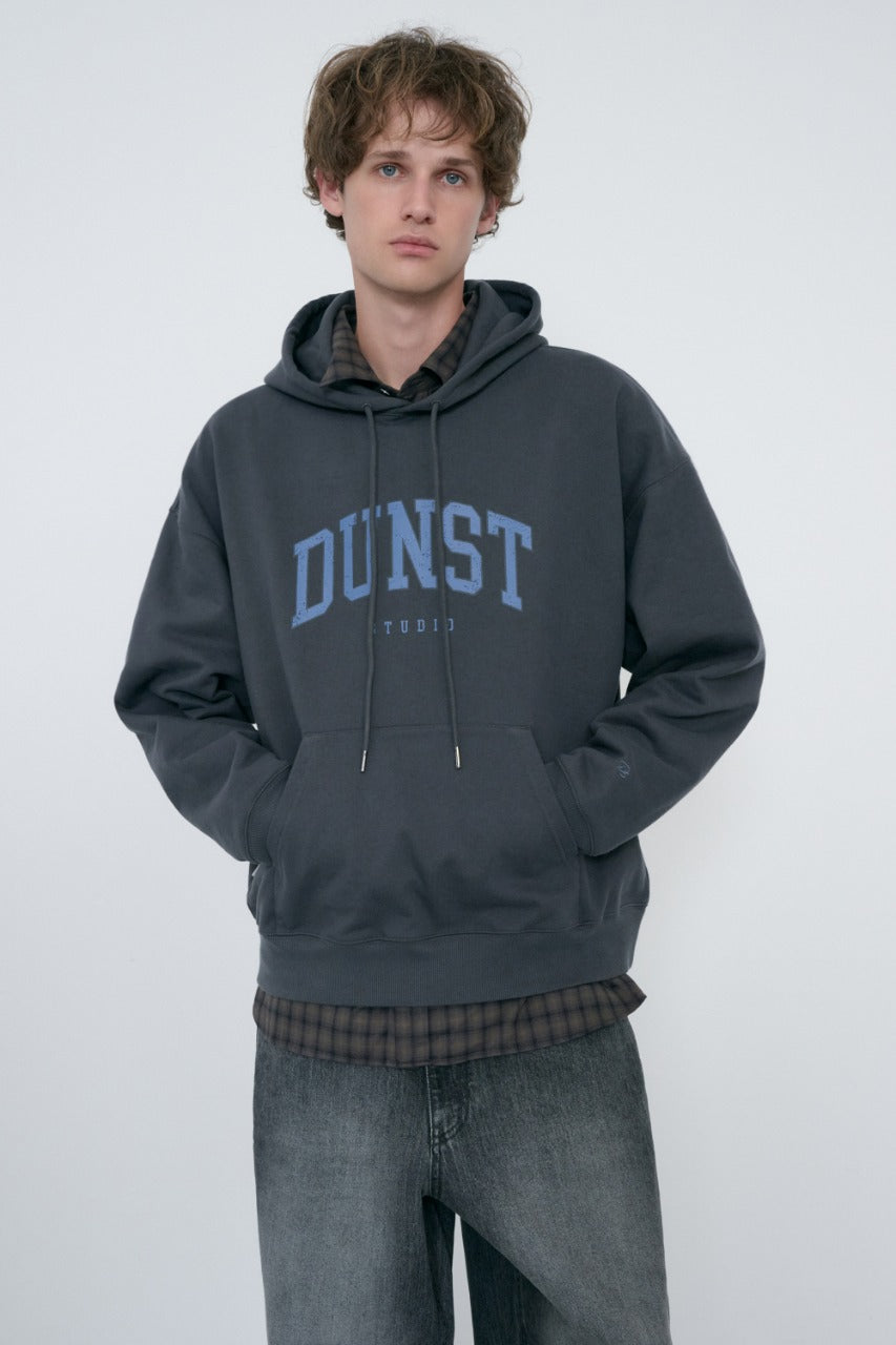 Dunst Unisex Arch Logo Hoodie Charcoal Grey