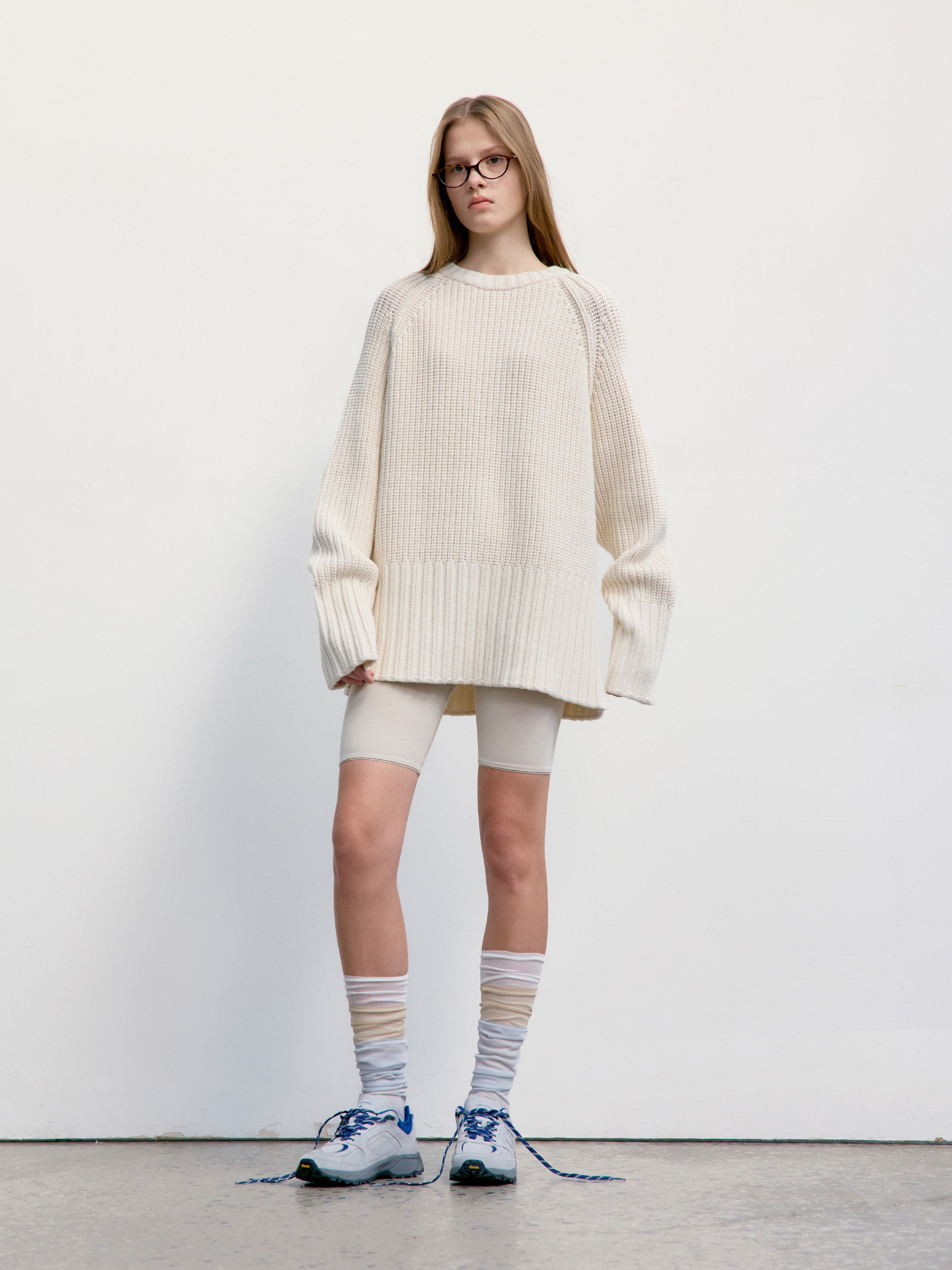 Low Classic Chunky Rib Knit Sweater Ivory