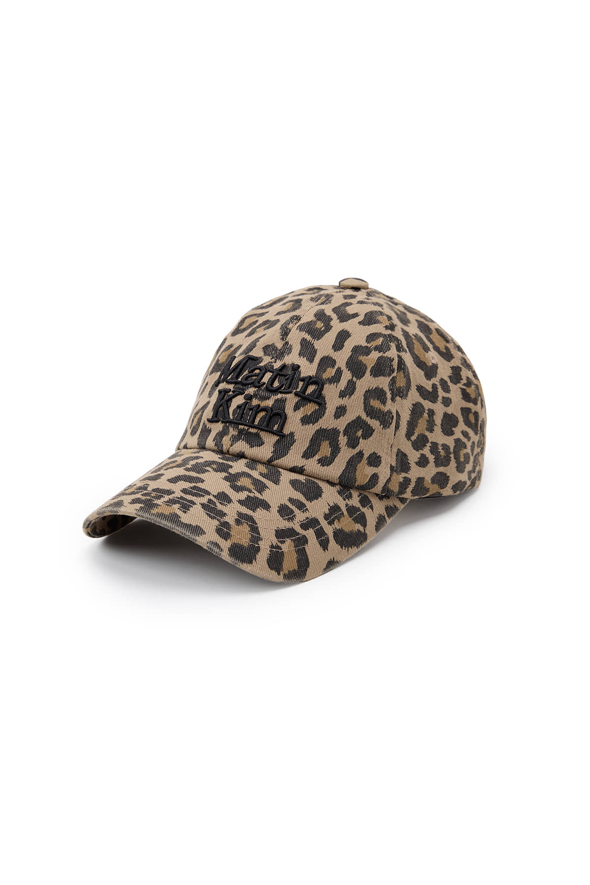 [matinkim] MATIN LEOPARD VOLUME LOGO BALL CAP IN DARK BEIGE