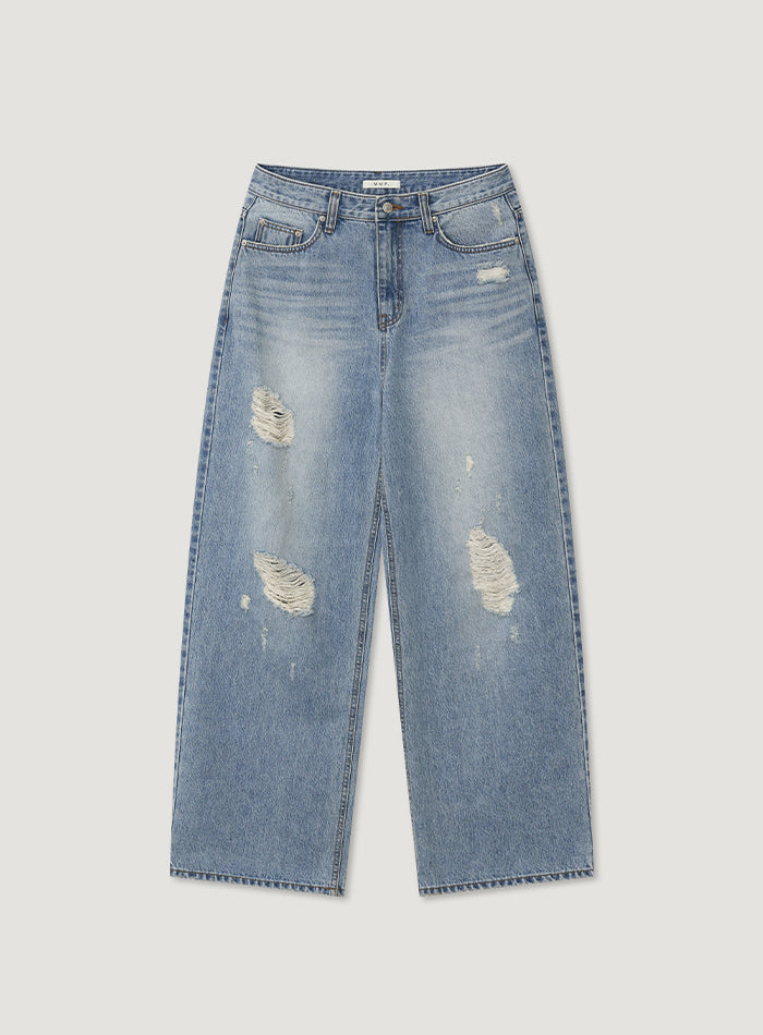 Mango Maniplease Tobo Destroyed Jeans Blue
